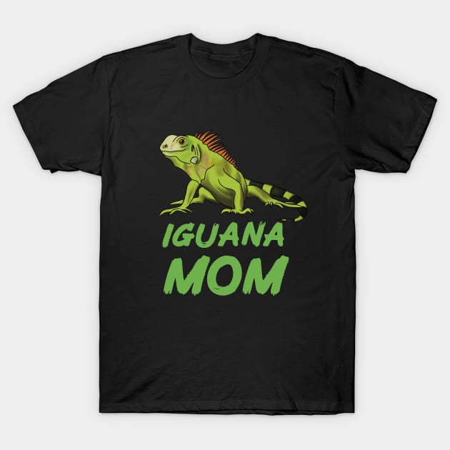 Iguana Mom for Iguana Lovers, Green T-Shirt by Mochi Merch